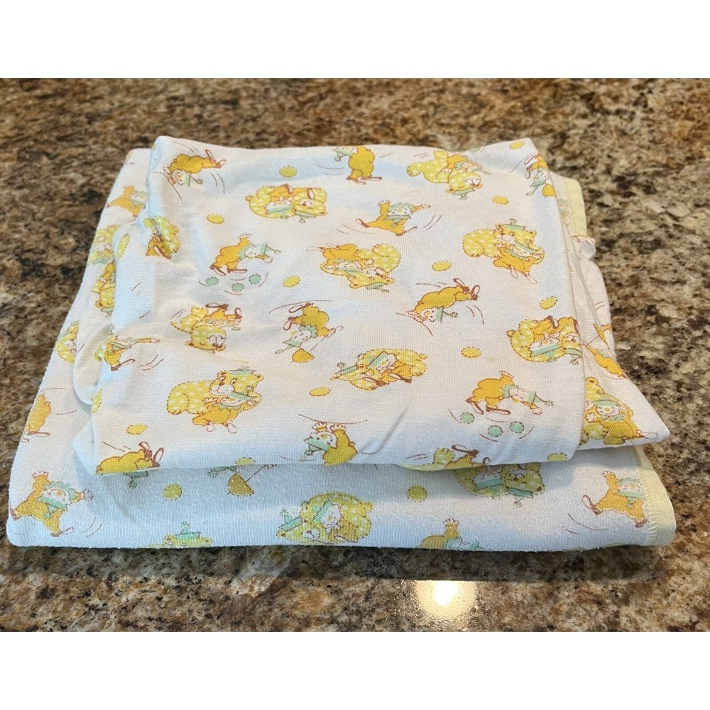 Vintage Carters Matching Baby Blanket & Changing Table Cover Unisex Clown & Bear